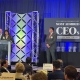 Abby Drane accepting the 2023 Most Admired CEOs Award