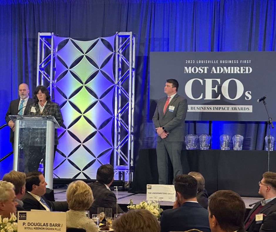 Abby Drane accepting the 2023 Most Admired CEOs Award